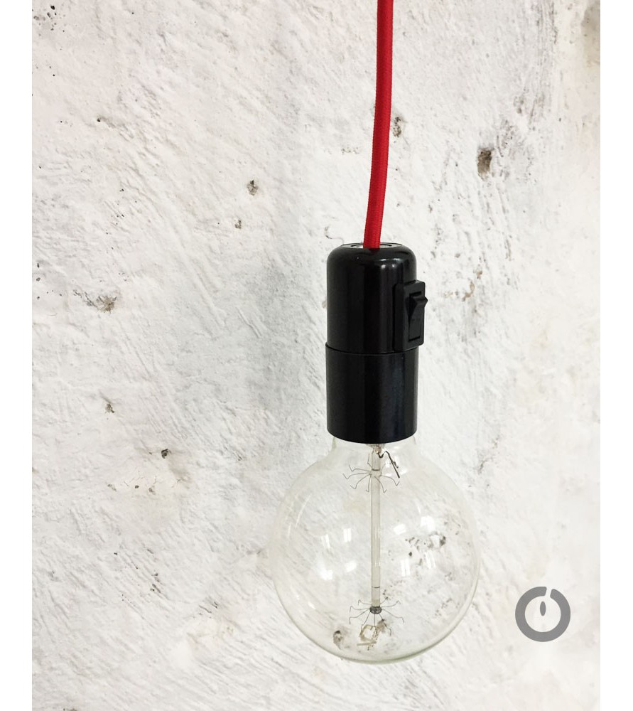 Baladeuse colorée et sa douille en bakelite avec interrupteur Baladeuse colorée et sa douille en bakelite avec interrupteur