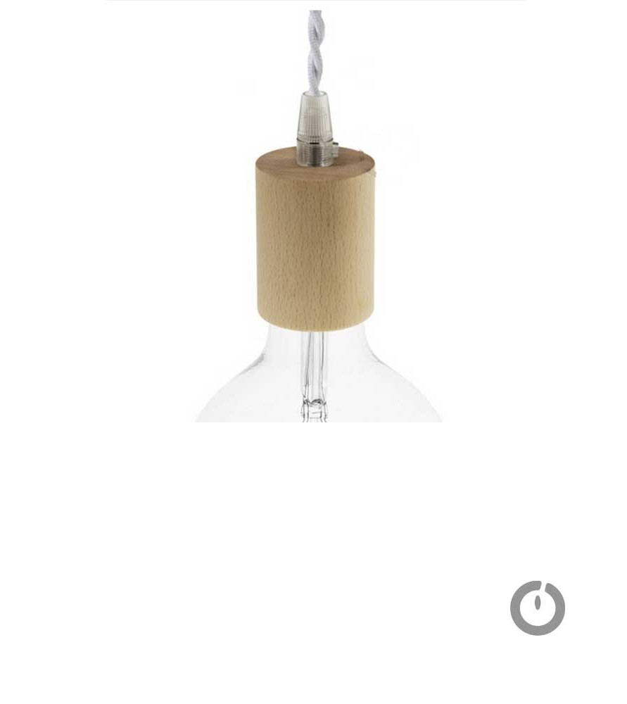 Douille E27 en bois naturel Douille E27 en bois naturel