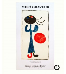 Affiche ancienne lithographie Miro Graveur Daniel Lelong