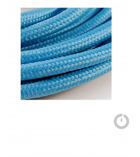 Baladeuse cable textile bleu ciel et douille porcelaine
